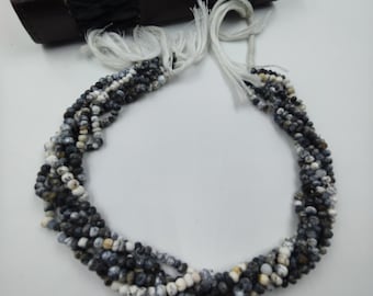 Natural Dendrite Opal  Faceted Rondelle Beads,AAA Quality Dendrite Opal Gemstone Beads,4-4.5 mm  Opal Rondelle Gemstone For Making Jewelry