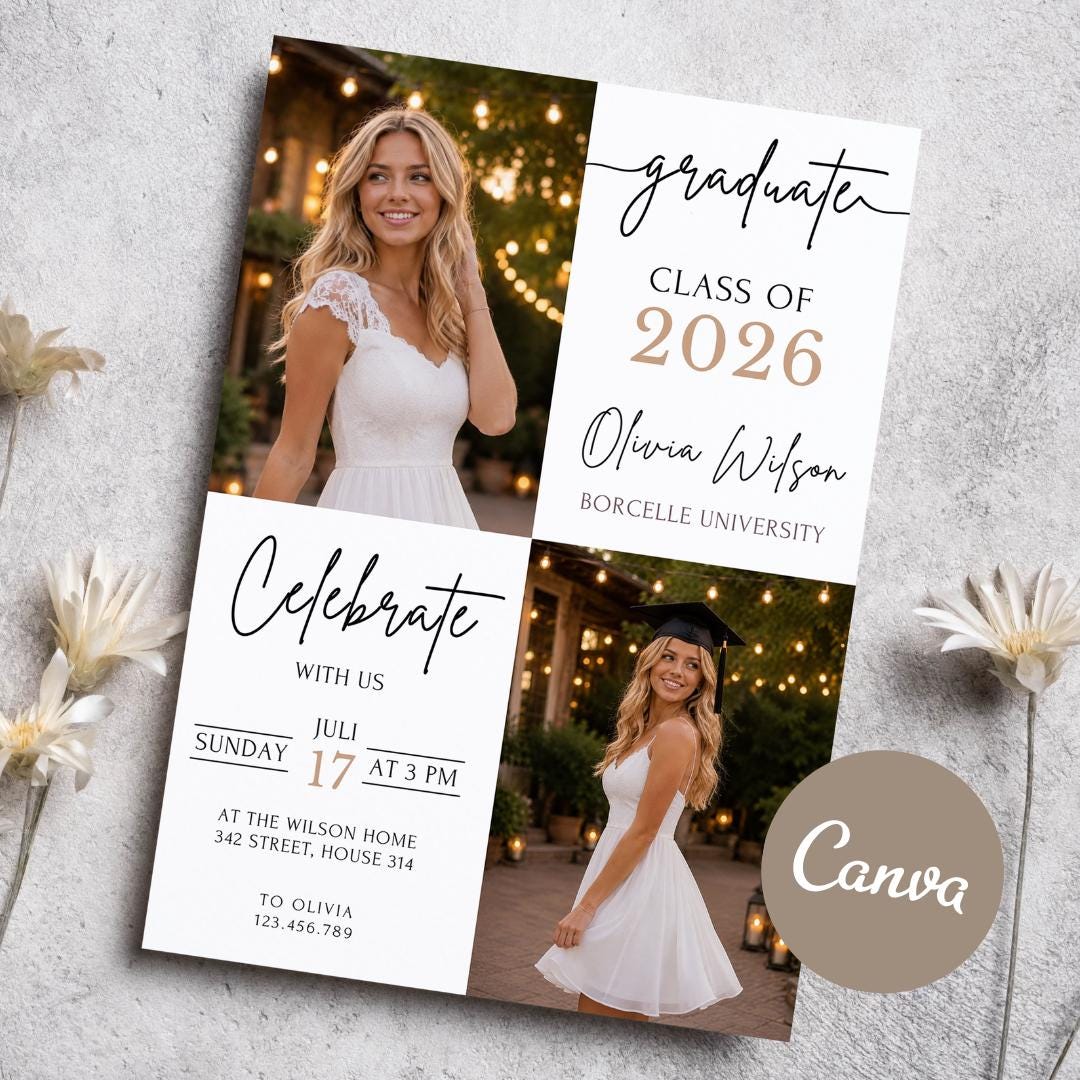Editable Graduation Invitation Template Class of 2026, Graduation Party ...