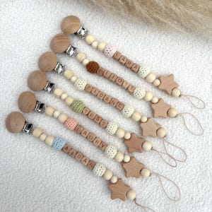Personalized Pacifier Clip with Name - Handmade Soother Clip - Dummy Clip Gender Neutral Baby Gift - Baby Shower Gift - Pacifier Holder