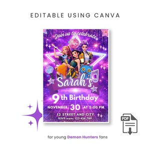 How to edit Kpop invitation template, easy editable birthday invite digital download instructions