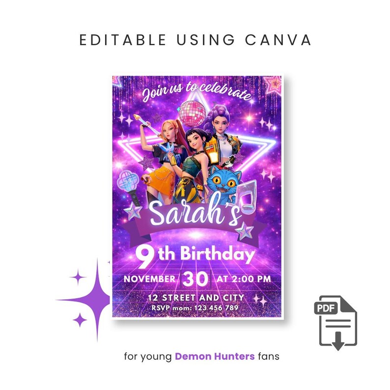 How to edit Kpop invitation template, easy editable birthday invite digital download instructions