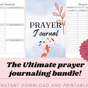 Prayer Journal Bundle PDF | Printable Christian Journal, Bible Study & Gratitude Planner
