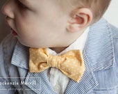 Soft Yellow Polka Dot Bow tie for men or boys - clip on, pre-tied with strap or self tying - wedding ties