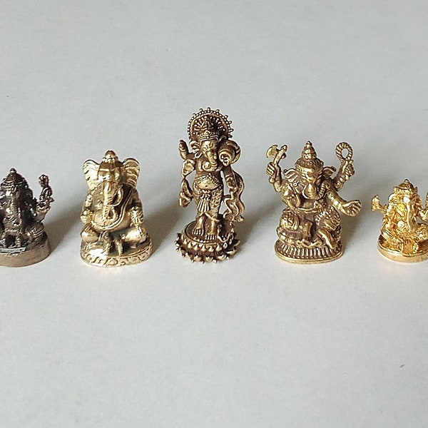 5 x LORD GANESHA THAI Hindu Amulet Mini Statues Success Power Magic Wealth Talisman Jewelry Supplies