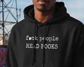 Jävla folk läser böcker | Unisex boklig huvtröja – perfekt present till introverta bokälskare och Booktok-fans.
