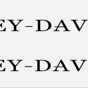 以下が含まれることがあります： 「HARLEY-DAVIDSON」のテキストが2つ、太字の黒いセリフ体で、無地の白い背景に表示されています。テキストは中央に配置され、均等に間隔が空いています。