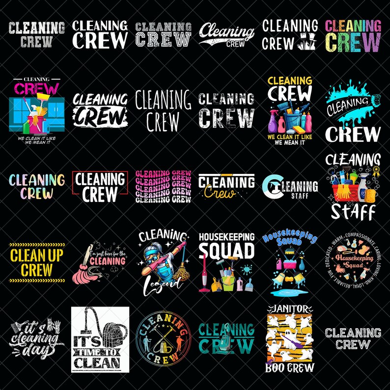 Cleaning Crew PNG Bundle, Funny Housekeeping Team Quotes Sublimation ...