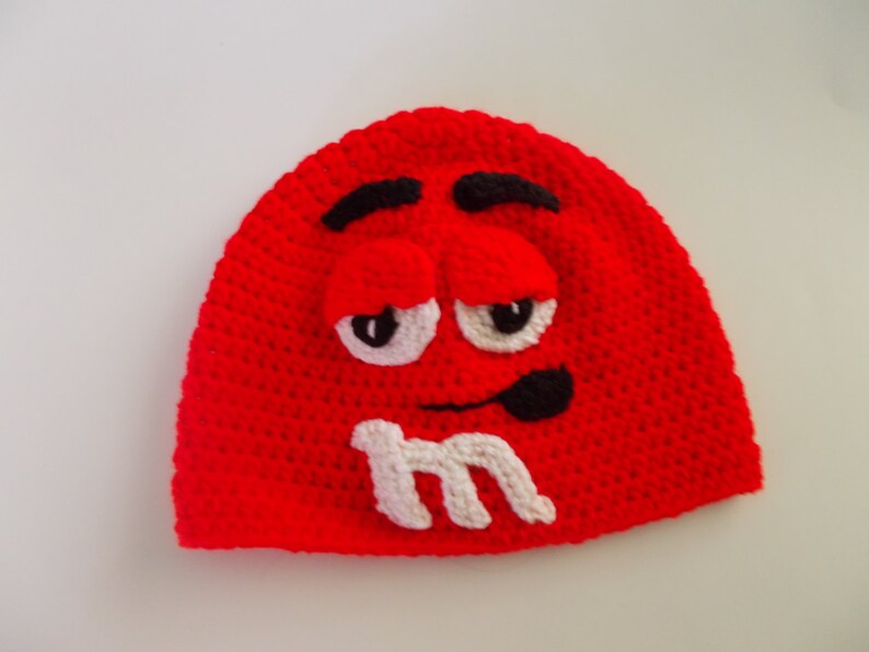 crochet hat red character adult beanie hat costume hat winter hat