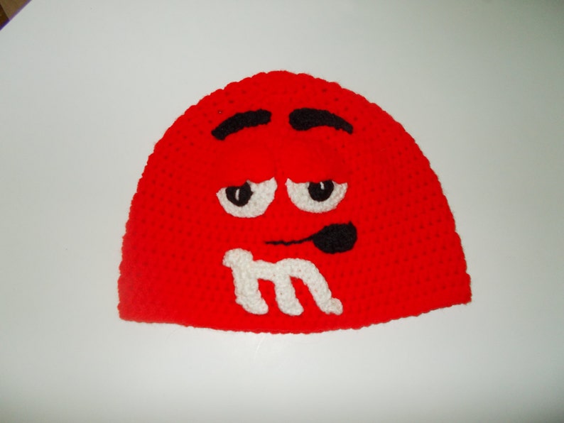 crochet hat red character adult beanie hat costume hat winter hat