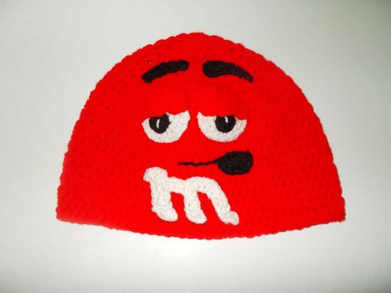 crochet hat red character adult beanie hat costume hat winter hat