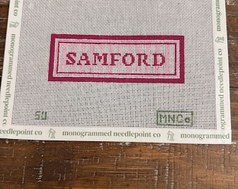 Needlepoint Samford Canvas, hand painted, 18 mesh