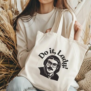 Chit Do It Lady Canvas Tote Bag: Sassy Eco-Friendly Meme Design