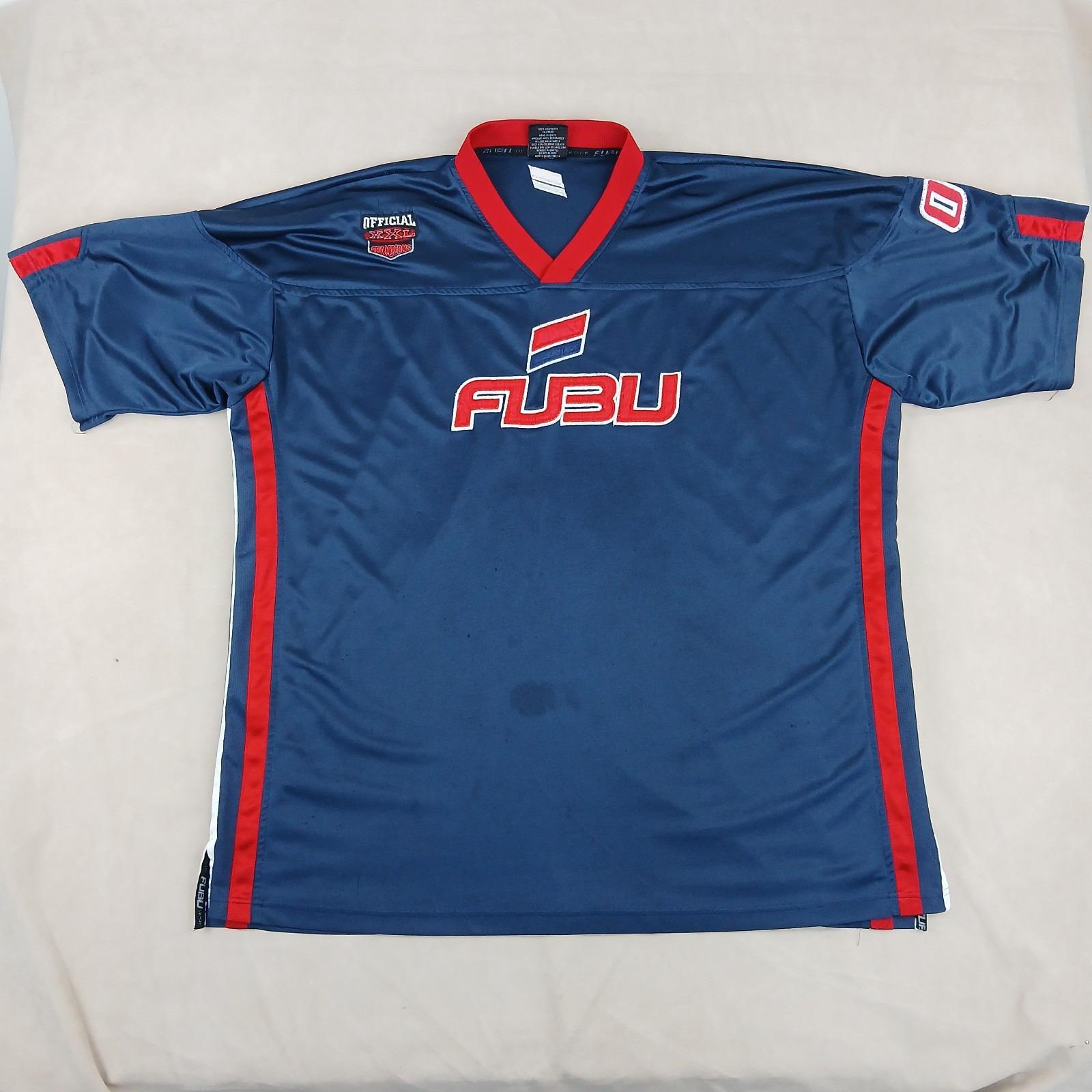 FUBU 90s ヴィンテージラグビーシャツ (XXL) Vintage 90s FUBU SPORT 1/4 Zip Fleece XXL Navy White Yellow