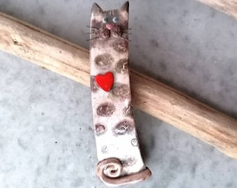 Spotted Cat or Panther Hair Barrette handmade French clip for Long Hair, Gift idea for a woman or a girl