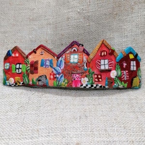 Polymer Clay Village Hair Barrette: Provence French Clip