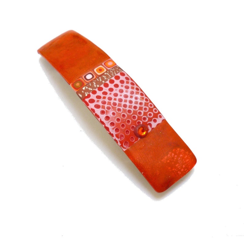 Hair Barrette For Medium Thick Hair Blood Orange Strong Etsy