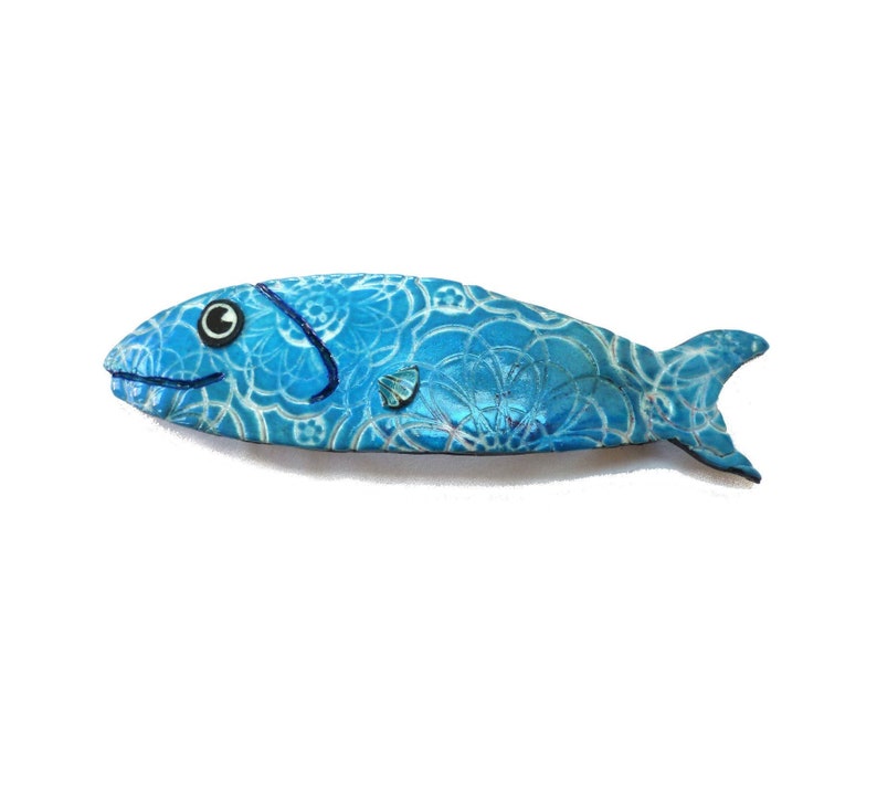Blue Fish Hair Barrette For Thin Hair Blue French Clip Small Etsy