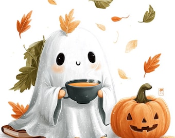 Set di clipart di fantasmi - Pacchetto PNG di Halloween (download digitale)