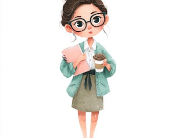 Teacher Character PNG Bundle – Classroom Clipart Graphics (Digital Download)