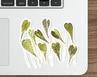 Aquarell Blatt Aufkleber Grün botanische Aufkleber Vinyl Dekoration abstrakte Natur Kunst moderne botanische Design Laptop Wasserflasche Zubehör
