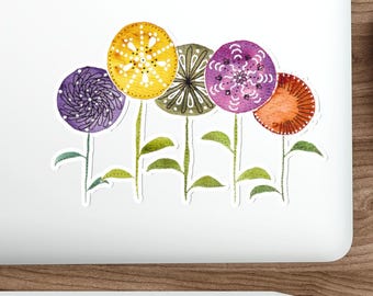 Aquarell Blumen Aufkleber für Laptop Skin Design für Macbook Aufkleber Geschenk für Freund Wasserflasche Aufkleber Dekoration Vinyl Aufkleber für eReader