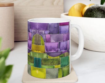 Geometrische Keramik Becher Büro Dekor Küche Accessoire Geschenkidee Modernes Design Glasmalerei Mosaik Muster Künstlerischen Stil Kaffeetasse Morgen