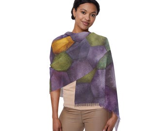 Waben leichter Schal Mode-Accessoire Cooles Wetter Schal Geschenkidee für Naturliebhaber Leichte Schulterbedeckung Meditation Schal wickeln