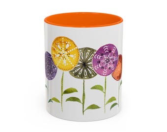 Aquarell Blumen Becher für Kaffee-Liebhaber Geschenk für Küche Dekor Akzent Stück Display Teetasse mit Blumen Kunst Design Getränkehalter für Büro