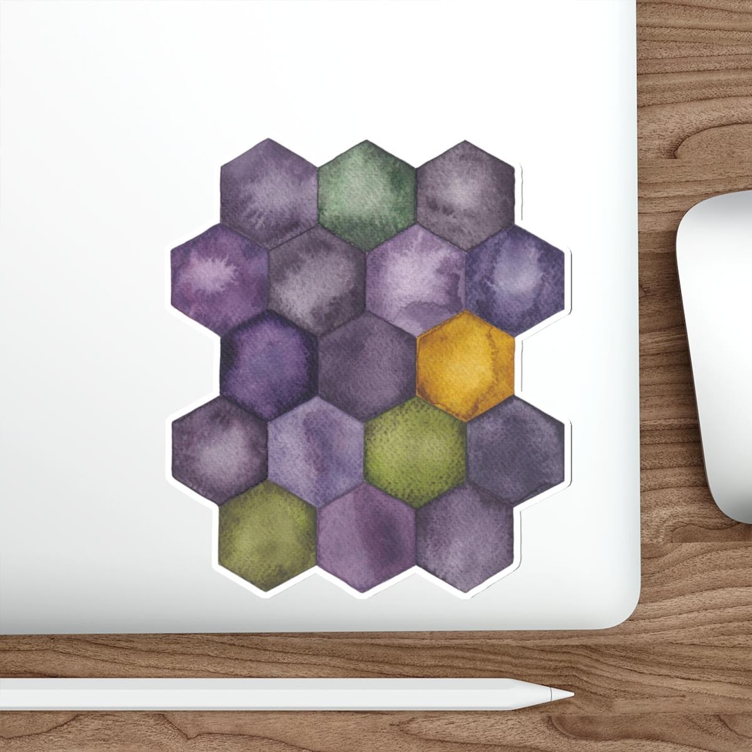 Watercolor Honeycomb Sticker Vinyl Hexagon Decal Geometric Design ...