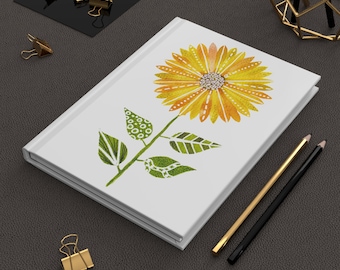 Sonnenblume Hardcover Journal Notizbuch schreiben Bullet Journal Morgen Routine Natur inspiriert Geburtstag Geschenk für Self Care tägliches Tagebuch Buch