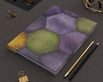 Aquarell Journal Hardcover Künstlerisches Tagebuch Schreiben Wabe Ästhetik Hexagon Muster Notizbuch Geschenk Imker Logbuch Naturobservation