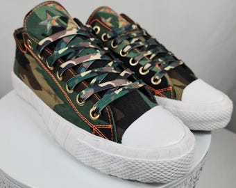 Camouflage Chuck Taylor Custom Sneakers. Do you like a theme other than Camouflage, share your vision and let us Create for you.