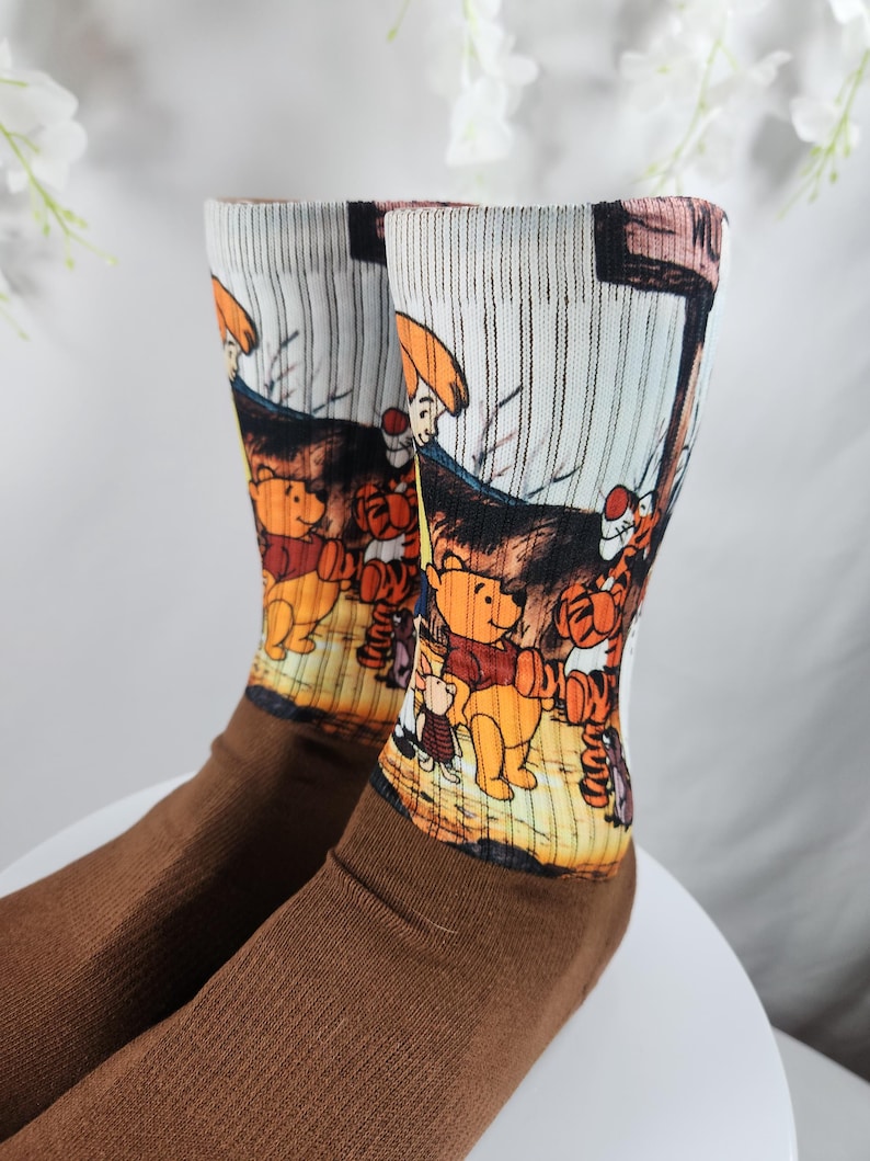 Custom Winnie the Pooh Socks, Personalized Crew Socks - Etsy