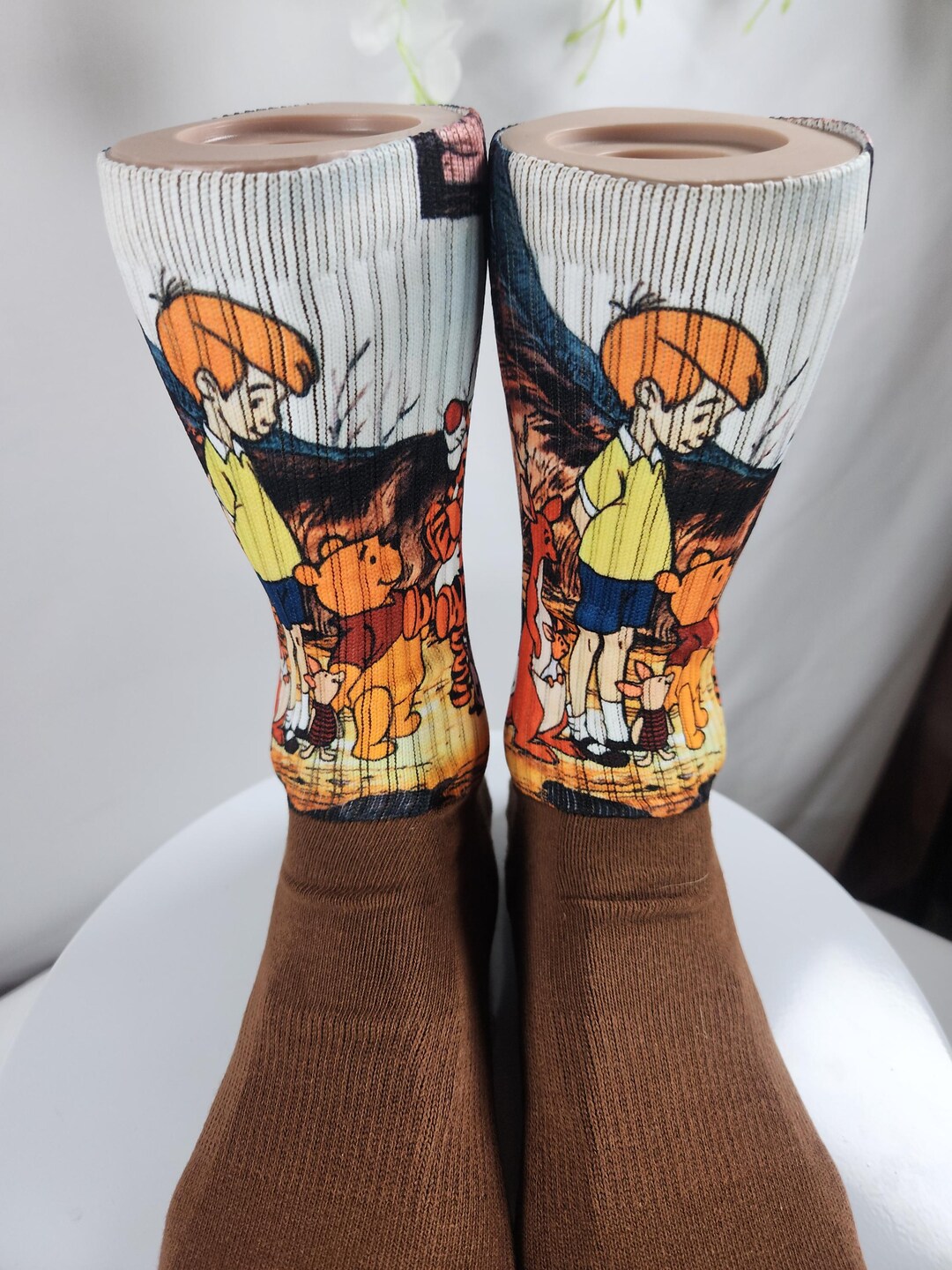 Custom Winnie the Pooh Socks, Personalized Crew Socks - Etsy