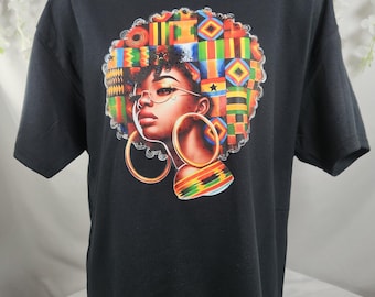 Maglietta grafica afrocentrica audace / Maglietta con arte afro / Abbigliamento della cultura nera / Maglietta con dichiarazione di empowerment