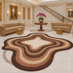 Hand Tufted Wool Amoeba Rug: Irregular 9x12 Area Rug