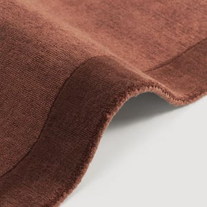 9x12' Plush Comfort Luxury Wool Rug - Deep Maroon Earth Tone Thick Pile Area Carpet, Handwoven Soft Clay Textured Cozy Aesthetic Room Decor