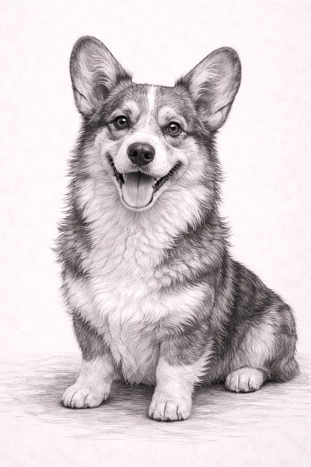 Corgi Dog Pencil Portrait Print – Black and White Pet Wall Art - Etsy