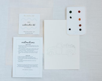 DIY Watercolor Kit – Beginner Paint Set with Outline & Instructions