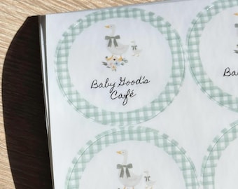 Pegatinas personalizadas para baby shower / Etiquetas personalizadas para tazas, recuerdos y fiestas (círculo de 3x3)