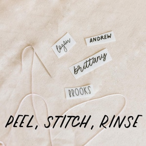 Custom Name Stick and Stitch Embroidery Template – Personalized Peel & Stitch Design for Clothes, Bags, Jackets, Gifts + More