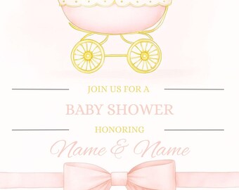Vintage Baby Shower Einladung Vorlage