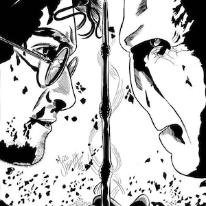 Harry Potter vs Voldemort Vector Art | SVG DXF AI Digital Download