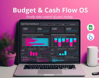 Suivi du budget et des flux de trésorerie | Google Sheets + Tableau de bord Looker | Suivez facilement vos dépenses et vos économies
