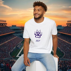 847 Area Code Wildcat Paw Print T-Shirt, Unisex Cotton Tee, Wildcat Fan Shirt, Casual Wear, Birthday Gift