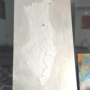 Israël map textured painting,relief art, modeling paste,symbolic and luminous art work.evolving artwork stay tuned...