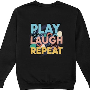 Play Laugh Repeat Bluey Style Family Shirt PNG • Matching Bluey Birthday Tee Design • High Res Transparent Background Digital Download