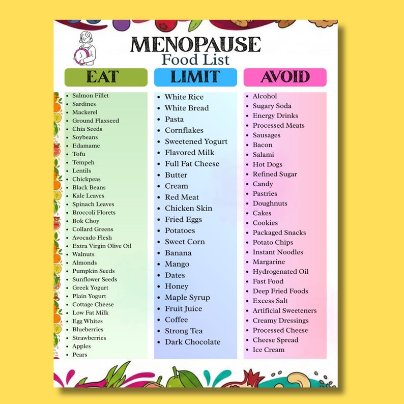 menopause diet food list