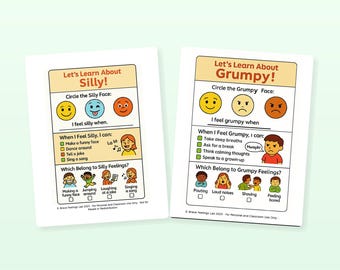 Hojas de trabajo sobre sentimientos para niños / Actividades de aprendizaje socioemocional / Imprimibles SEL