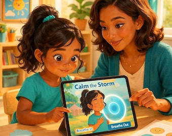 Programa de control de la ira para niños / Miniprograma de regulación emocional Calma la tormenta / Actividad SEL para niños